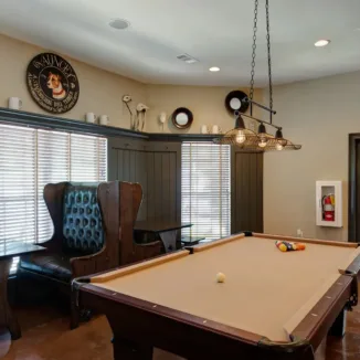 resident game room with billiards table